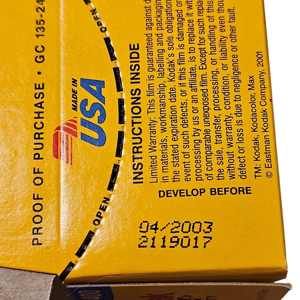 Kodak MAX 400 35mm Film 24 Exposure Color Print 3 Rolls Expired 2003 GC 135-24